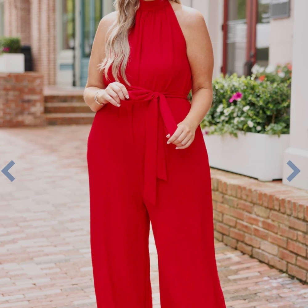 Chic Soul Red Jumpsuit